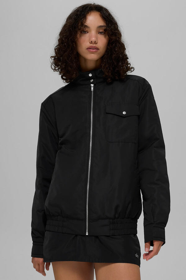 ALO | Work It Bomber Jacket in Black, Size: XS