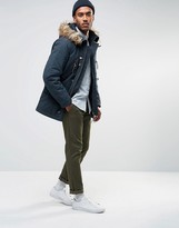 Thumbnail for your product : Farah Hooded Parka Coat with Faux Fur Trim Hood