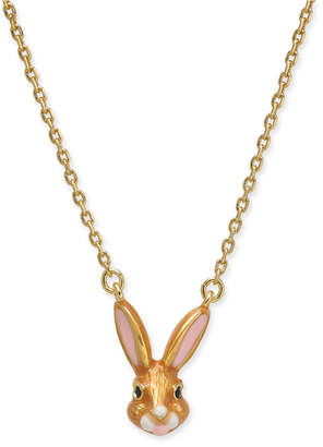 Kate Spade Gold-Tone Enamel Bunny Pendant Necklace, 17" + 3" extender