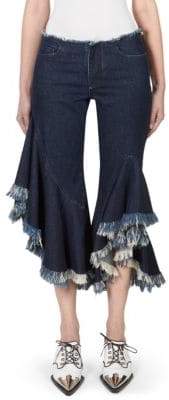 Marques Almeida Cropped Frayed Jeans