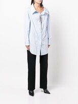 Thumbnail for your product : Alexander Wang Crystal-Embellished Striped Cotton Shirt
