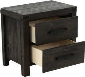 Red Barrel Studio 2 Nightstand For Bedroom - Solid Wood Top And Metal Handles With 2 Drawers Construction Pulls
