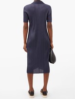 Thumbnail for your product : Pleats Please Issey Miyake Collared Technical-pleated Midi Dress - Navy