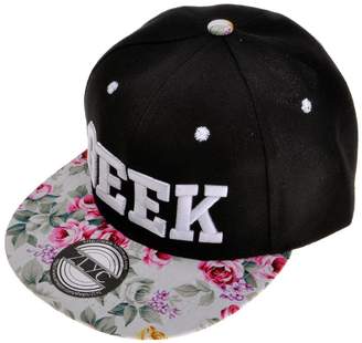 ZLYC Women Geek Word Embroidered Floral Flat Bill Snapback Hat Adjustable Baseball Cap