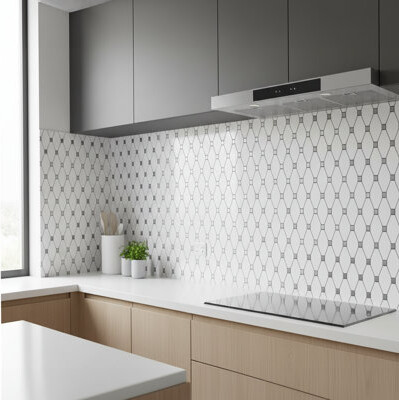 Mango Tile Alps 12" x 12" Marble Octagon and Dot Mosaic Wall & Floor Tile