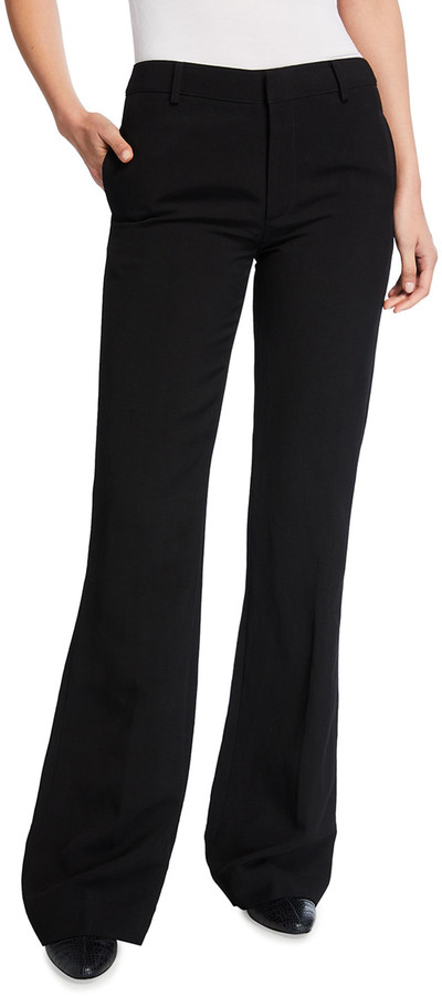 flared linen trousers