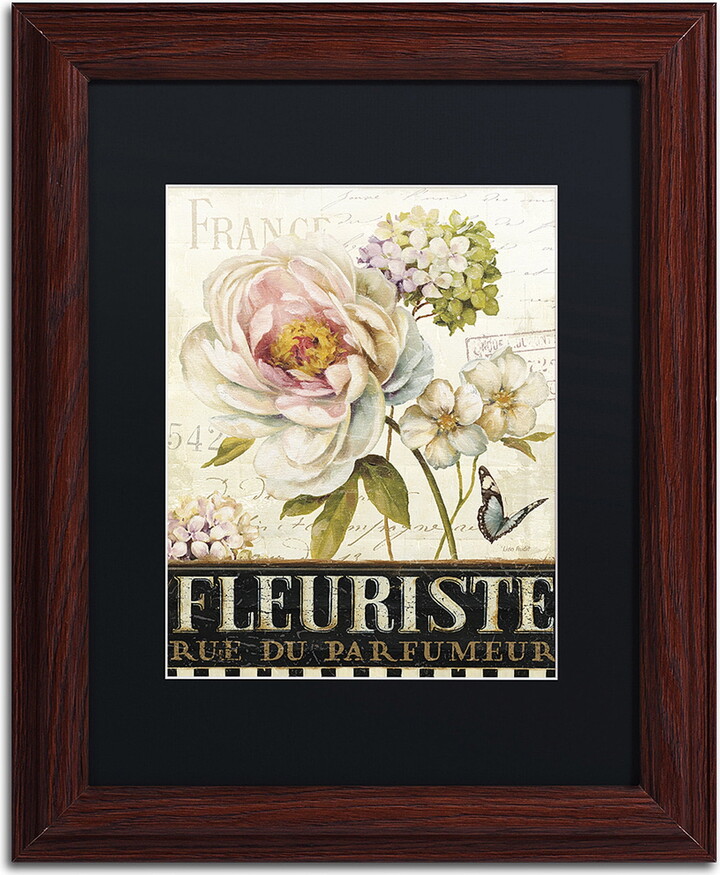 Trademark Fine Art "Marche de Fleurs VI" Canvas Art by Lisa Audit, Black Matte, Wood Frame