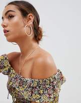 Thumbnail for your product : Missguided hoop gold earrings