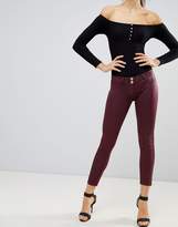 Thumbnail for your product : Freddy Wr.up Mid Rise Shaping Effect Coated Crop Biker Jean
