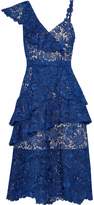 Thumbnail for your product : Alice + Olivia Florrie Ruffled Guipure Lace Midi Dress