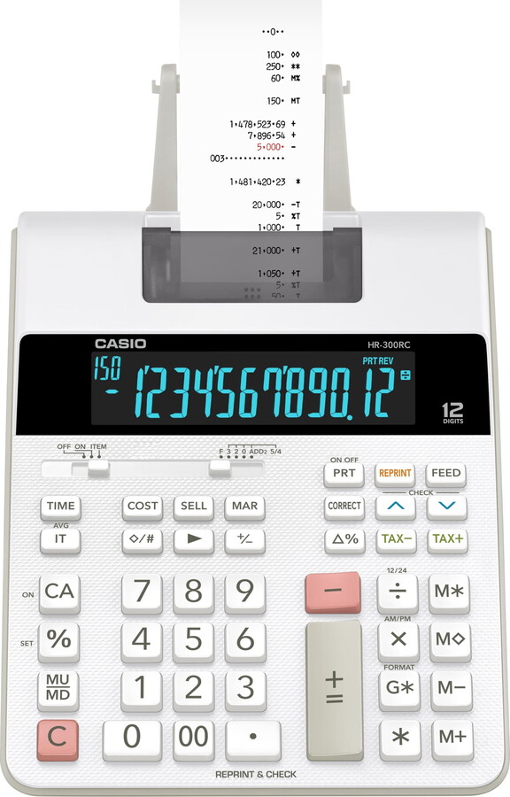 Casio HR-300RC Printing Calculator, White