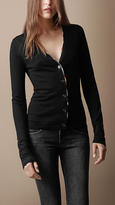 Thumbnail for your product : Burberry Check Placket Merino Wool Cardigan