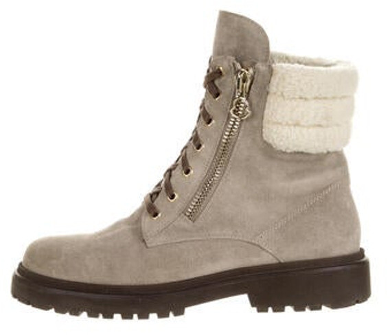 grey suede combat boots