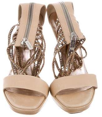 Calvin Klein Collection Embellished Ankle Strap Sandals