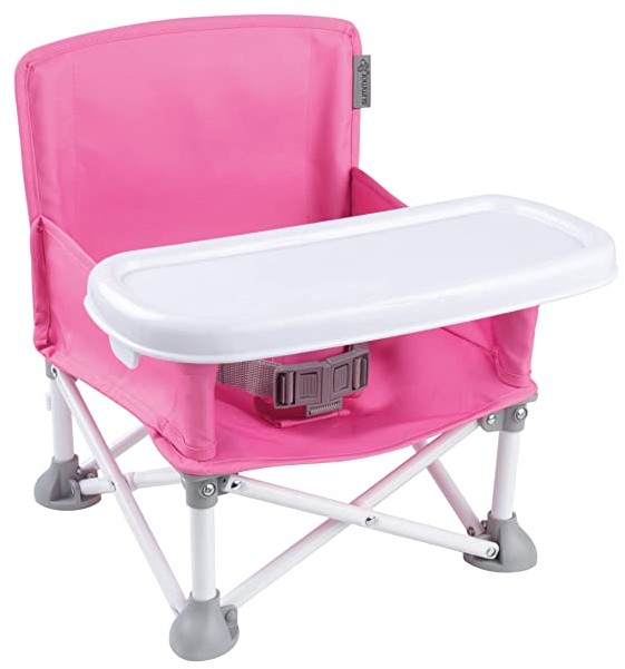 Summer Pop ‘n Sit Portable Booster Chair, Pink – Booster Seat for Indoor/Outdoor Use – Fast, Easy and Compact Fold
