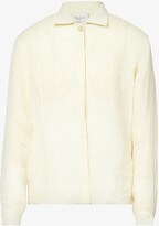 Womens Yellow Semi-sheer Relaxed-fit 