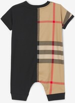 Thumbnail for your product : Burberry Childrens Check Panel Cotton Playsuit