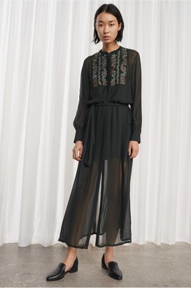 French Connection Donna Sheer Embroidered Maxi Dress