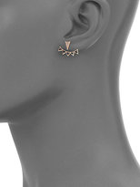 Thumbnail for your product : Sydney Evan Black Diamond & 14K Rose Gold Five-Triangle Single Ear Jacket