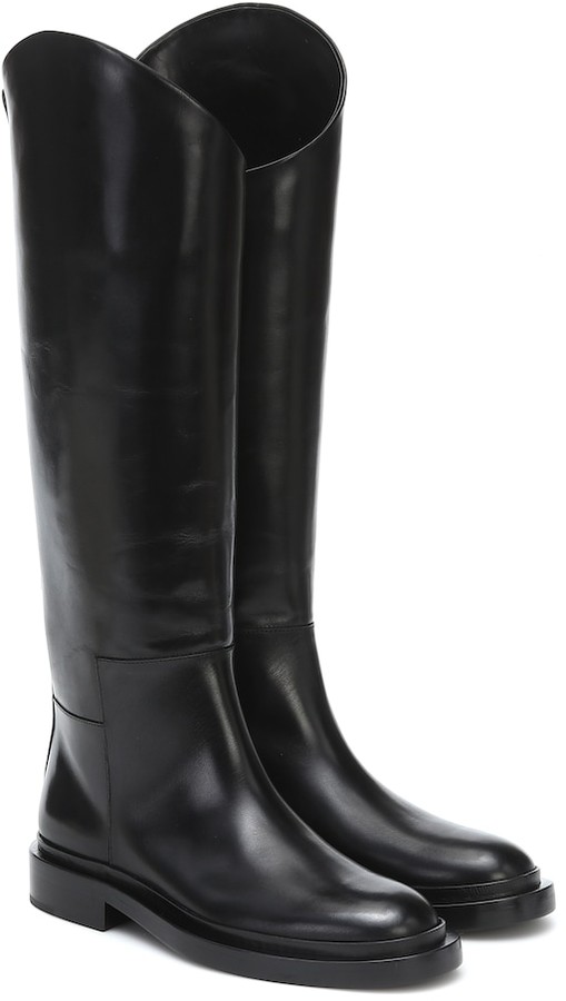 Jil Sander Leather knee-high boots - ShopStyle
