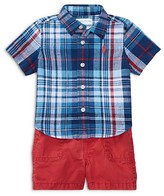 Thumbnail for your product : Ralph Lauren Childrenswear Boys' Plaid Shirt, Shorts & Belt Set - Baby
