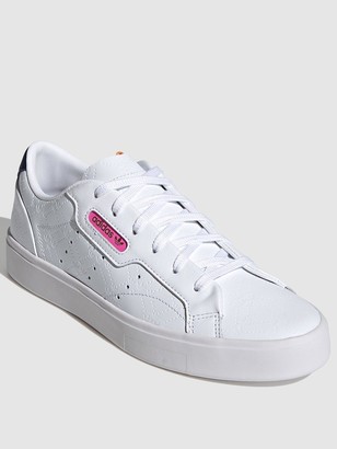 adidas Sleek White/Navy/Pink - ShopStyle Trainers & Athletic Shoes
