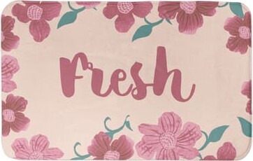Fresh Pink Florals 34" x 21" Bath Mat By Designs Direct