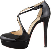 Thumbnail for your product : Christian Louboutin Borghese Patent Platform Red Sole Pump