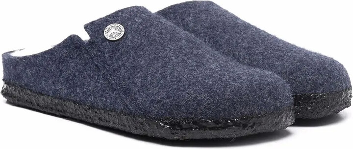 Logo-Button Shearling Slippers