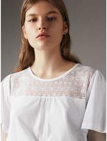 Thumbnail for your product : Burberry Lace Panel Cotton T-shirt