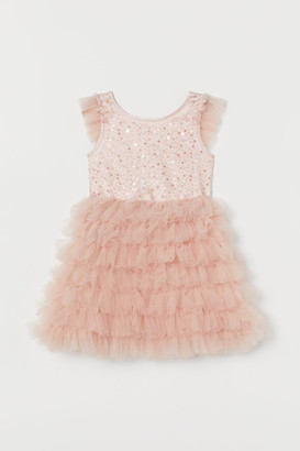 H&M Tulle Dress with Sequins - Orange