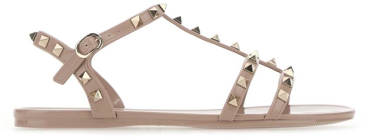 rockstud flat rubber sandal
