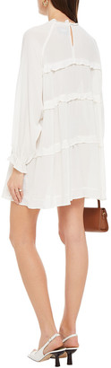 Reformation Tiered Ruffle-trimmed Georgette Mini Dress