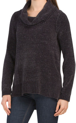split cowl neck sweater