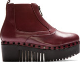 Thumbnail for your product : Opening Ceremony Burgundy Platform Charlotte Ankle Boots