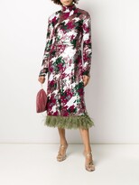 Thumbnail for your product : La DoubleJ Gala feather-trim sequinned dress