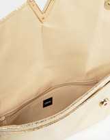 Thumbnail for your product : ASOS Metallic Clutch Bag With Metal Bar