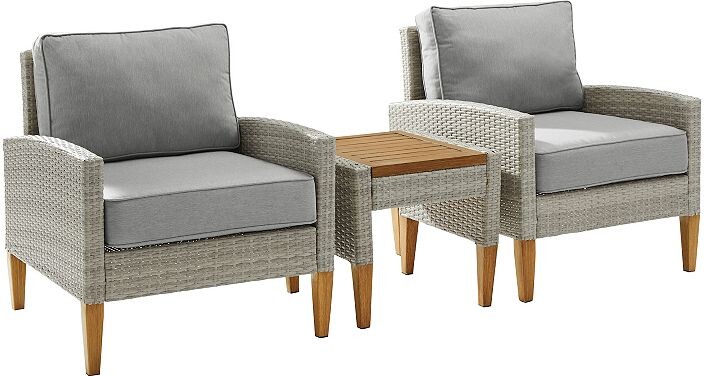 Crosley Capella Wicker Patio Chair & End Table 3-piece Set