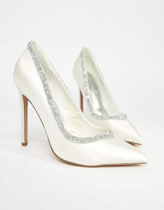 ASOS DESIGN Phoenix bridal high heeled pumps in ivory
