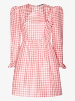 Thumbnail for your product : Batsheva Pink Gingham Silk Mini Dress