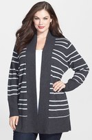 Thumbnail for your product : Sejour Wool & Cashmere Open Cardigan (Plus Size)
