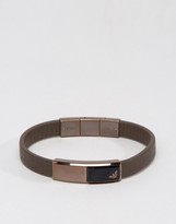 Thumbnail for your product : Emporio Armani Eagle Leather Bracelet In Brown