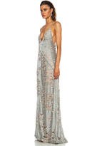 Thumbnail for your product : Kaufman Franco KAUFMANFRANCO Shredded Sequin Gown in Fog