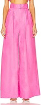 Thumbnail for your product : MATTHEW BRUCH for FWRD Wide Leg Pleated Pant in Pink