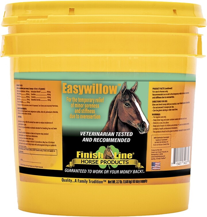 Finish Line Easywillow Soreness & Stiffness Powder Horse Supplement, 3.7-lb tub