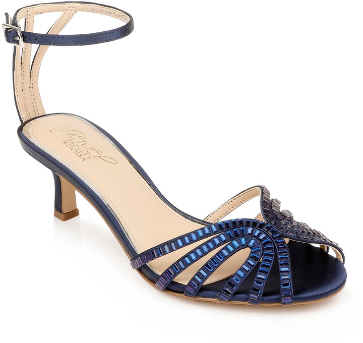 navy strappy sandals mid heel