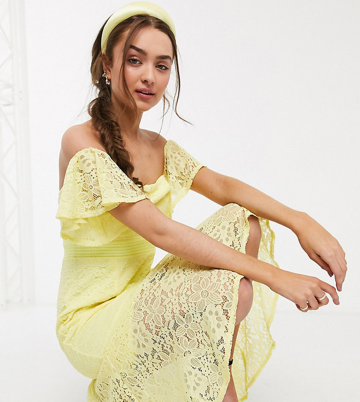 little mistress lemon maxi dress
