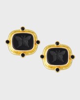 Thumbnail for your product : Elizabeth Locke Butterfly Intaglio Clip/Post Earrings, Crystal