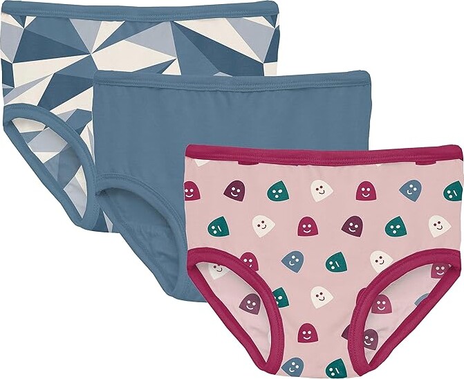 Kickee Pants Kids Print Underwear Set 3Pack (Big Kids) (Winter Ice/Parisian Blue/Baby Rose