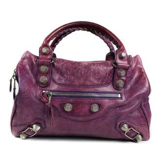 Balenciaga City Purple Leather Handbag